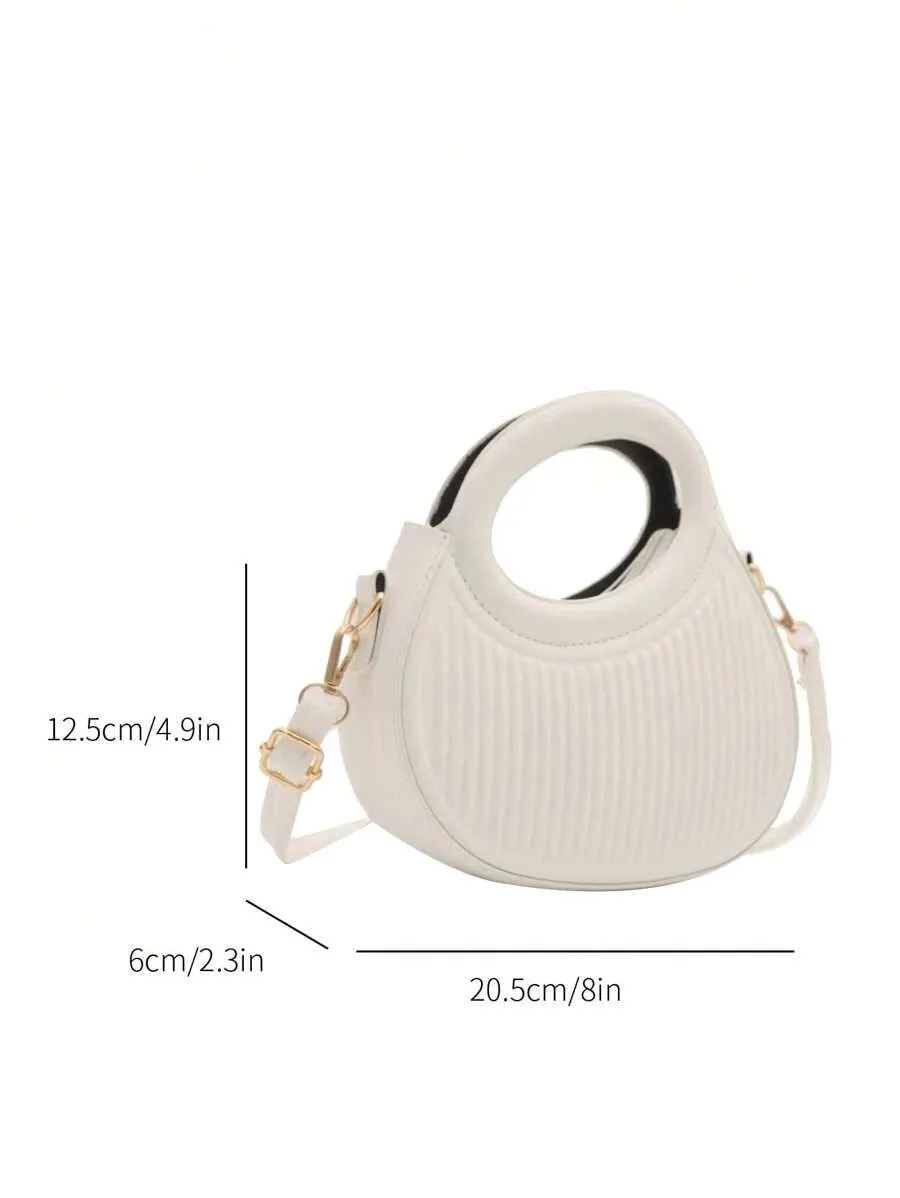14928 1c-02-09 Bolso de mano - hombro cruzado de diseño francés de moda con un patrón blanco