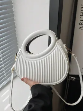 14928 1c-02-09 Bolso de mano - hombro cruzado de diseño francés de moda con un patrón blanco