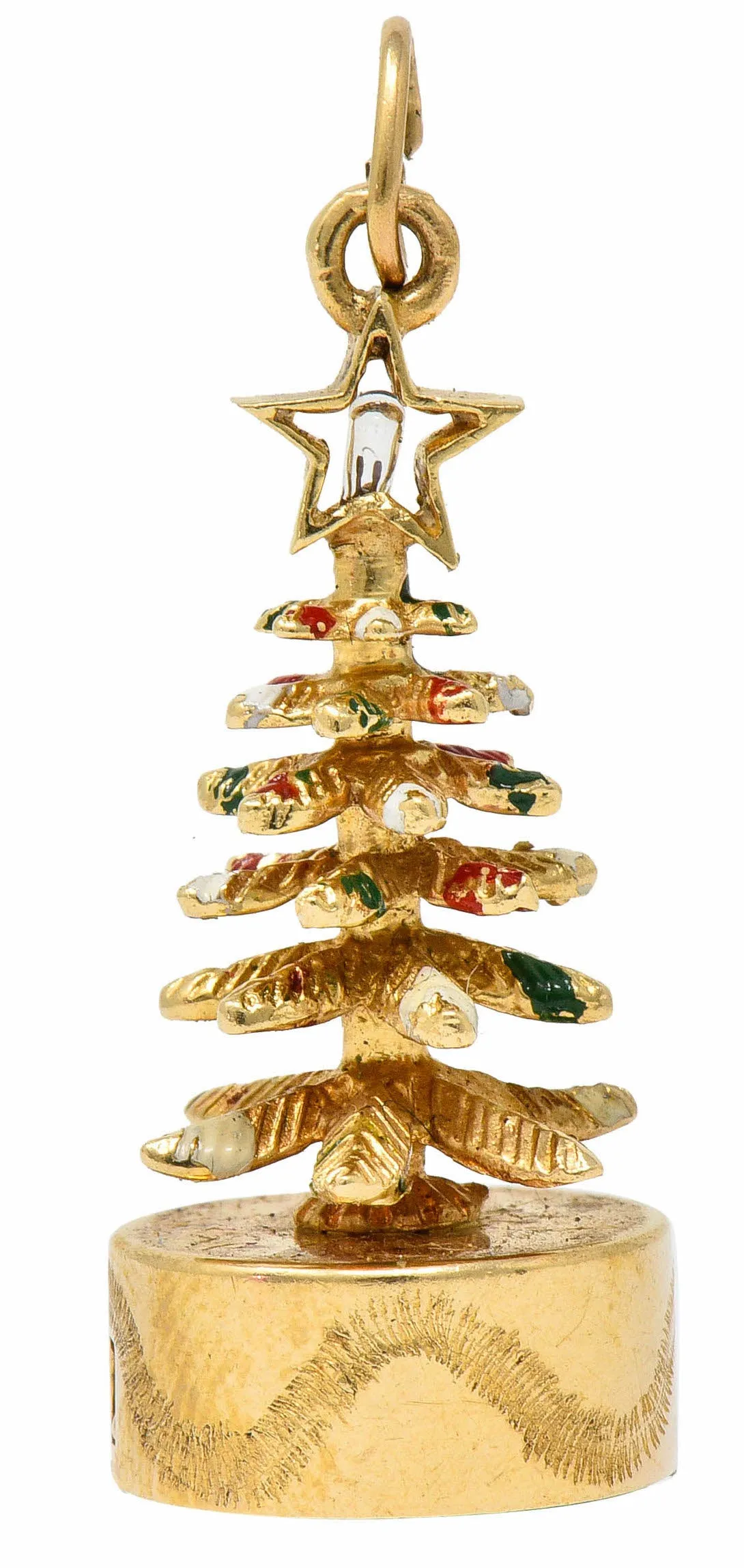 1960's Litacharm Inc. Vintage 14 Karat Gold Christmas Tree Charm