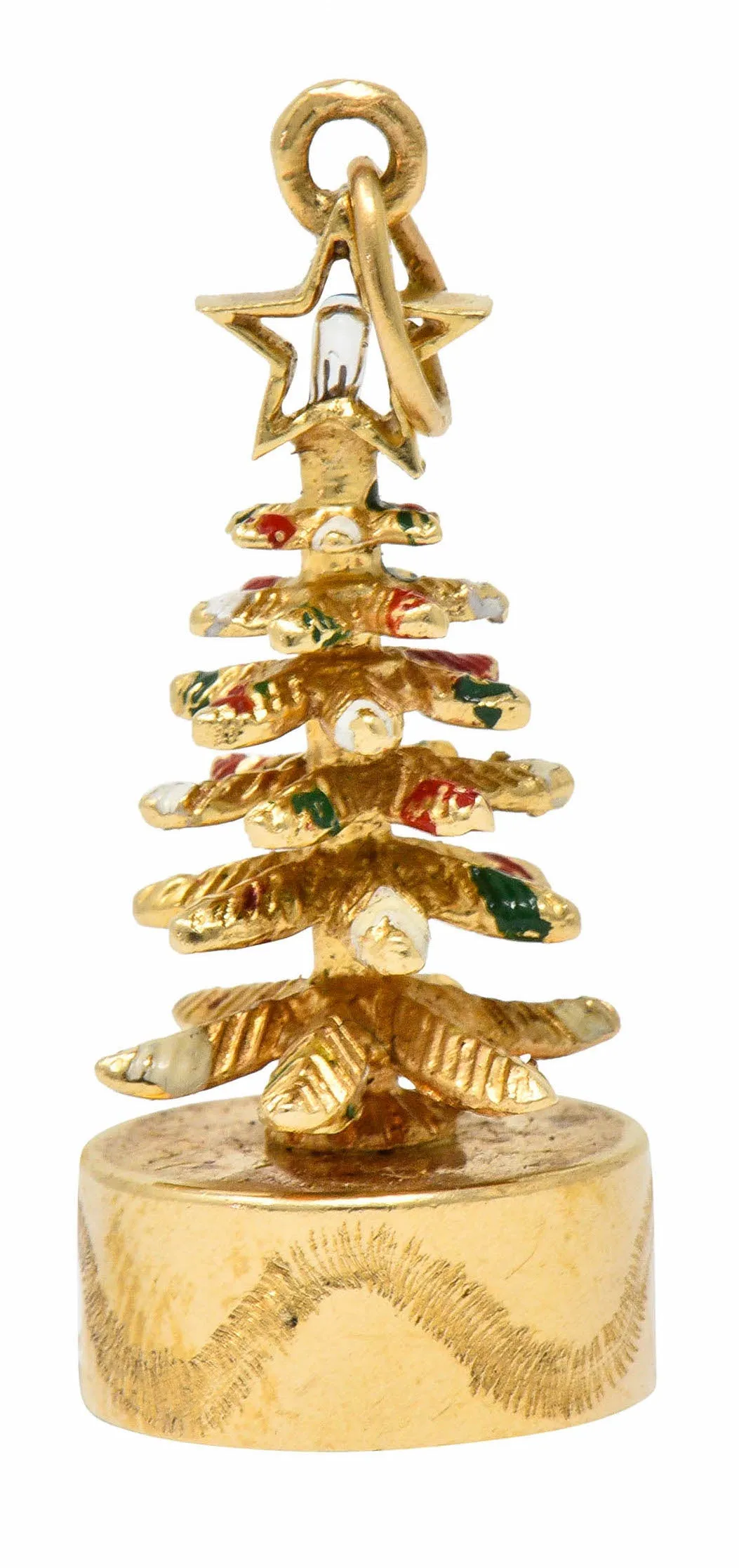 1960's Litacharm Inc. Vintage 14 Karat Gold Christmas Tree Charm