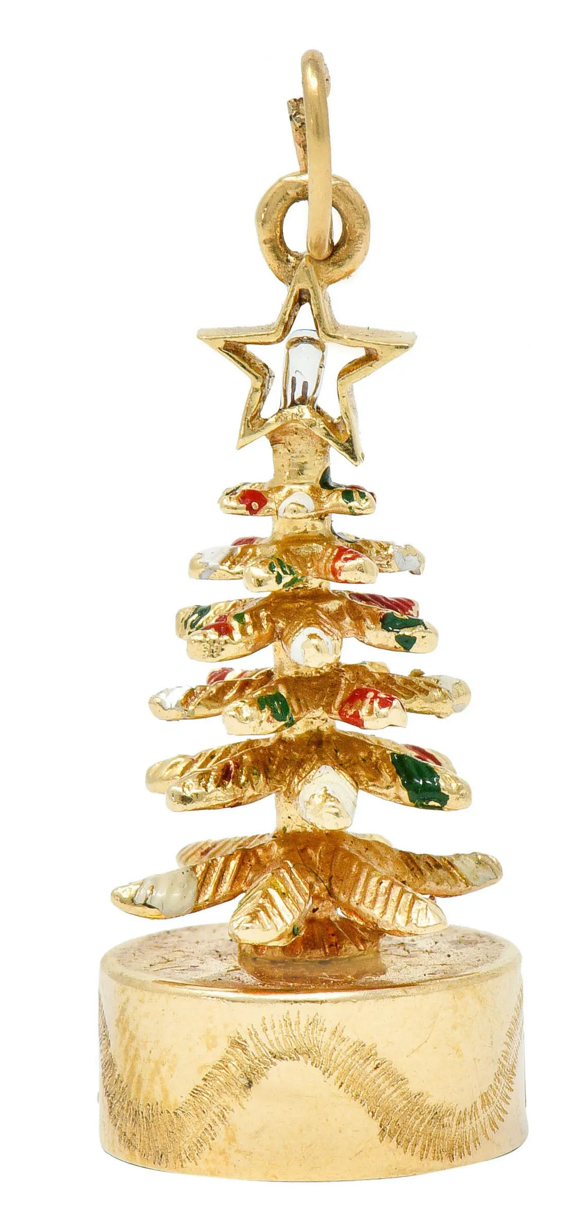 1960's Litacharm Inc. Vintage 14 Karat Gold Christmas Tree Charm