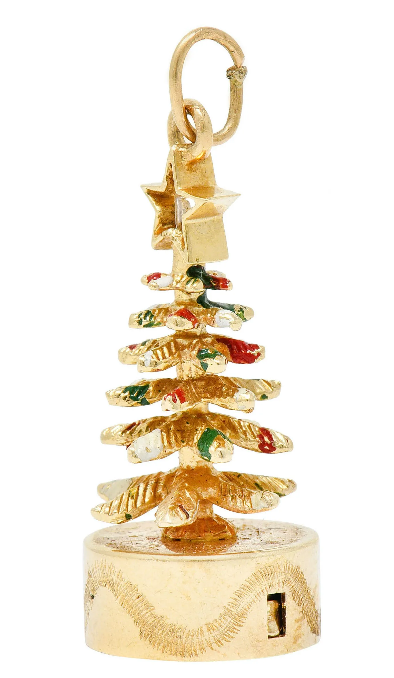1960's Litacharm Inc. Vintage 14 Karat Gold Christmas Tree Charm