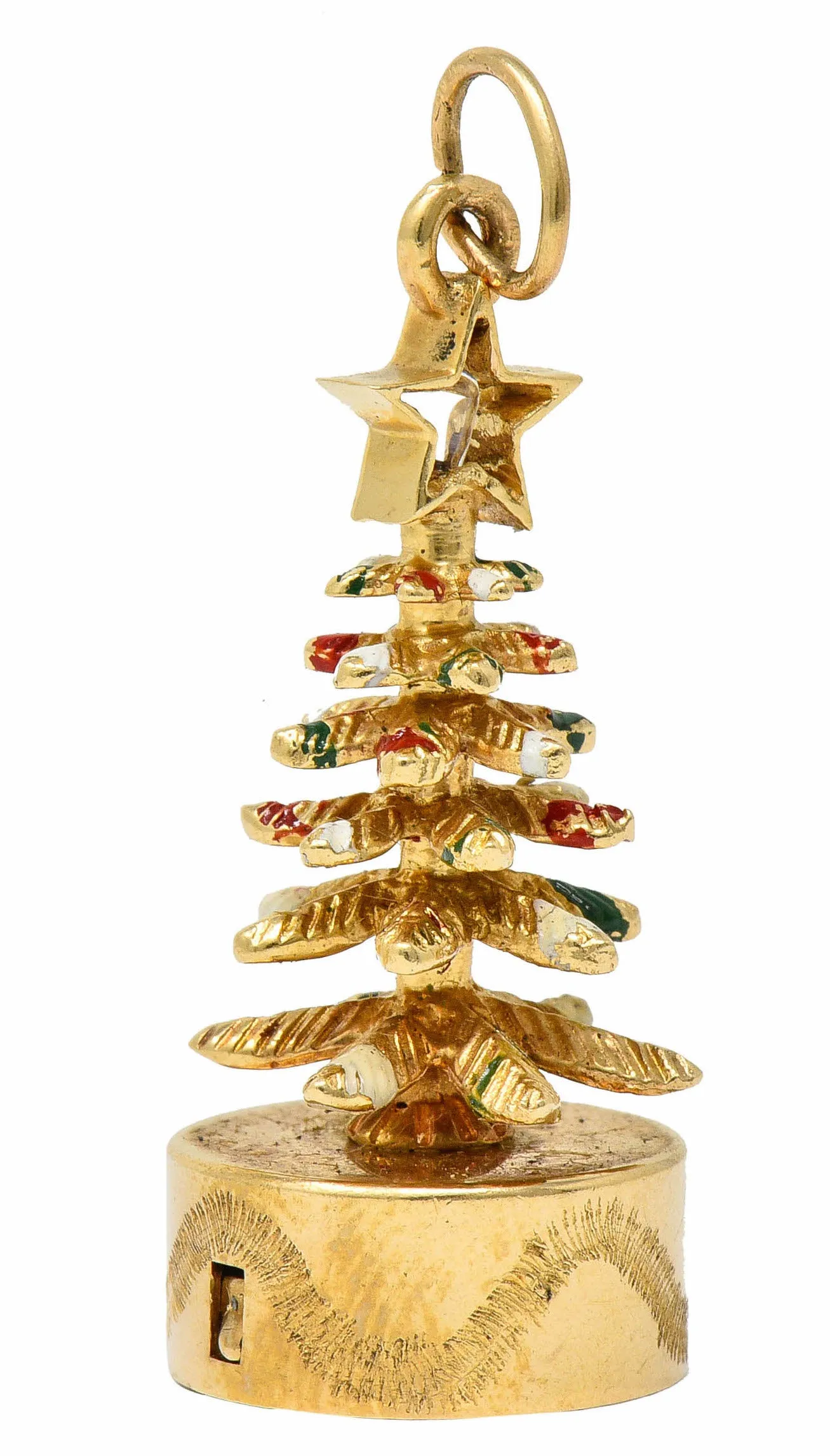 1960's Litacharm Inc. Vintage 14 Karat Gold Christmas Tree Charm
