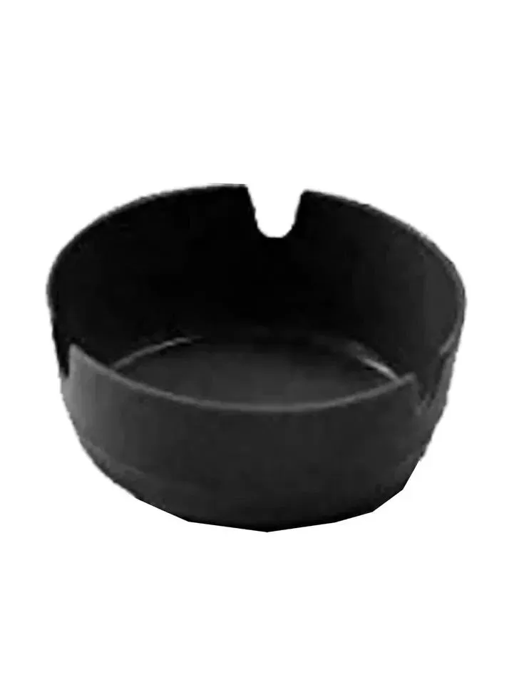 4 PCS (2 Pack) Ashtray Black 3.5" x 1.2" Plastic Round Trash Can Cigarette Tray