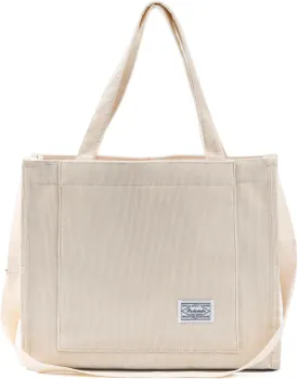 Aesthetic Corduroy Tote Bag Small Vintage Women Crossbody Bag Square Handbag Everyday Bag Mini Travel Shoulder Bag