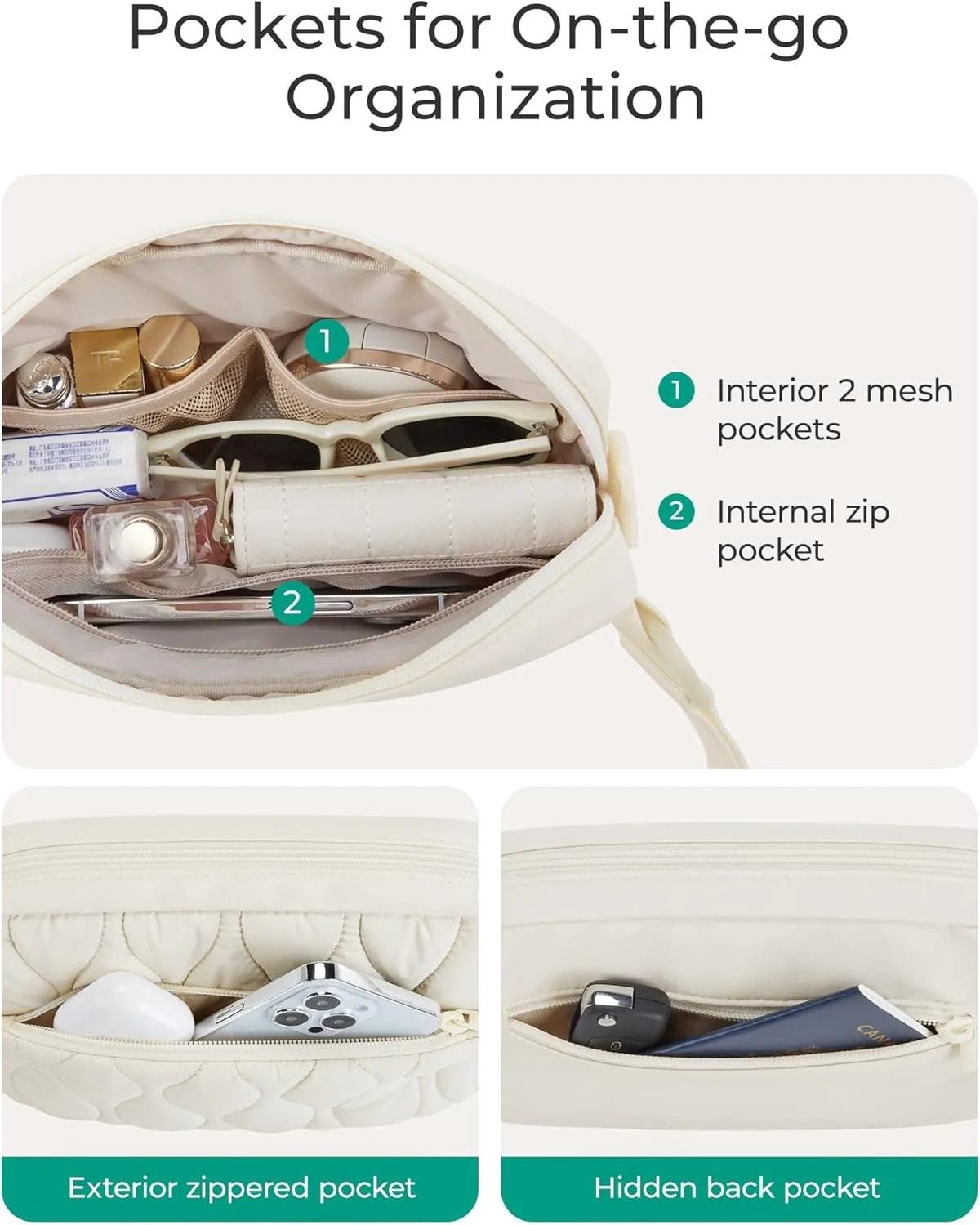 BAGSMART Fanny Packs for Women with Two Ways to Install the Adjustable Strap Lightweight Crossbody Belt Bag for Traveling Workout