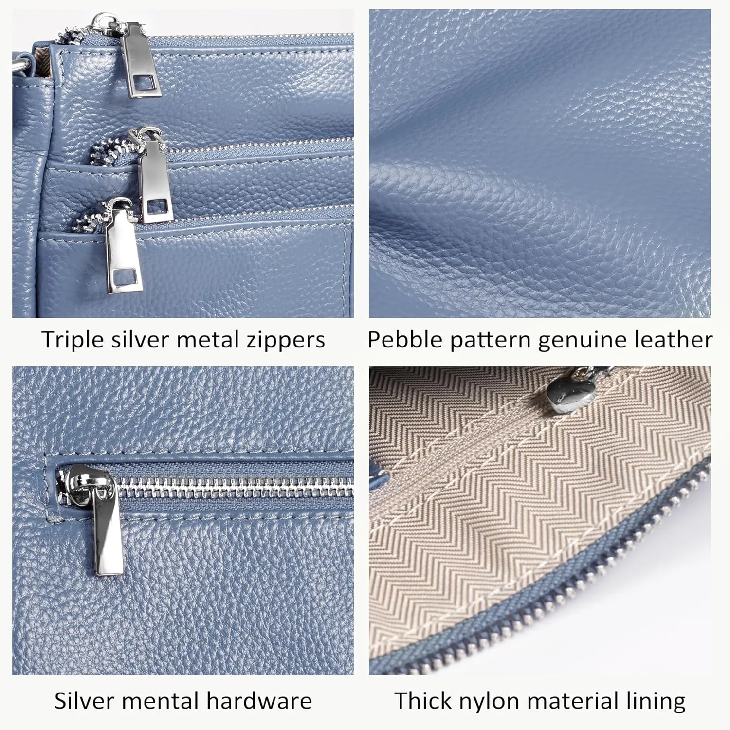befen Genuine Leather Crossbody Purses Bags for Women, Small Pocketbooks Shoulder Bag Satchel Purse with Multi Pockets
