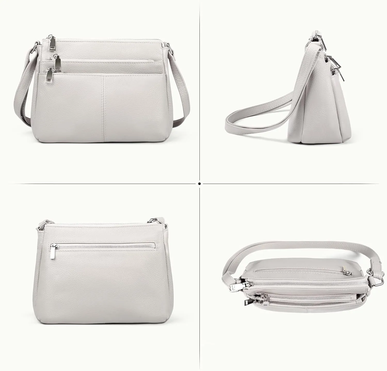 befen Genuine Leather Crossbody Purses Bags for Women, Small Pocketbooks Shoulder Bag Satchel Purse with Multi Pockets