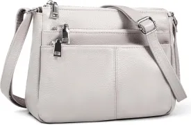 befen Genuine Leather Crossbody Purses Bags for Women, Small Pocketbooks Shoulder Bag Satchel Purse with Multi Pockets