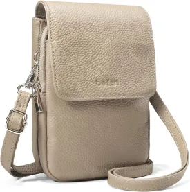 befen Genuine Leather Small Crossbody Bags for Women, Cell Phone Cross body Purse Bag with RFID Blocking Card Slots