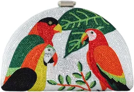 Boutique De FGG Parrot Evening Bags Women Crystal Clutch Bag Cocktail Prom Bird Party Handbags Rhinestone Clutch Purse,Mini