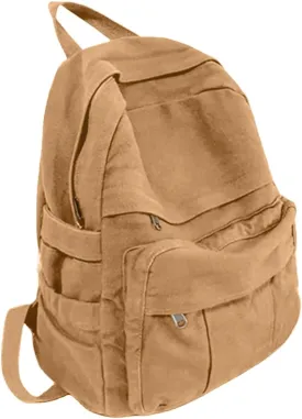 Canvas Backpack for Women Cute Backpack for Women Vintage Laptop Aesthetic Knapsack-Brown