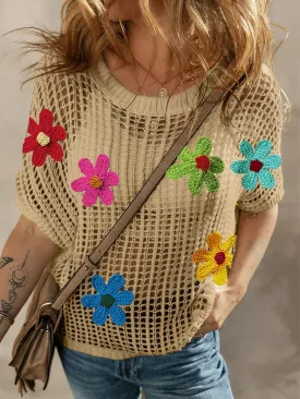 Casual Crochet Knit Top for Everyday Wear