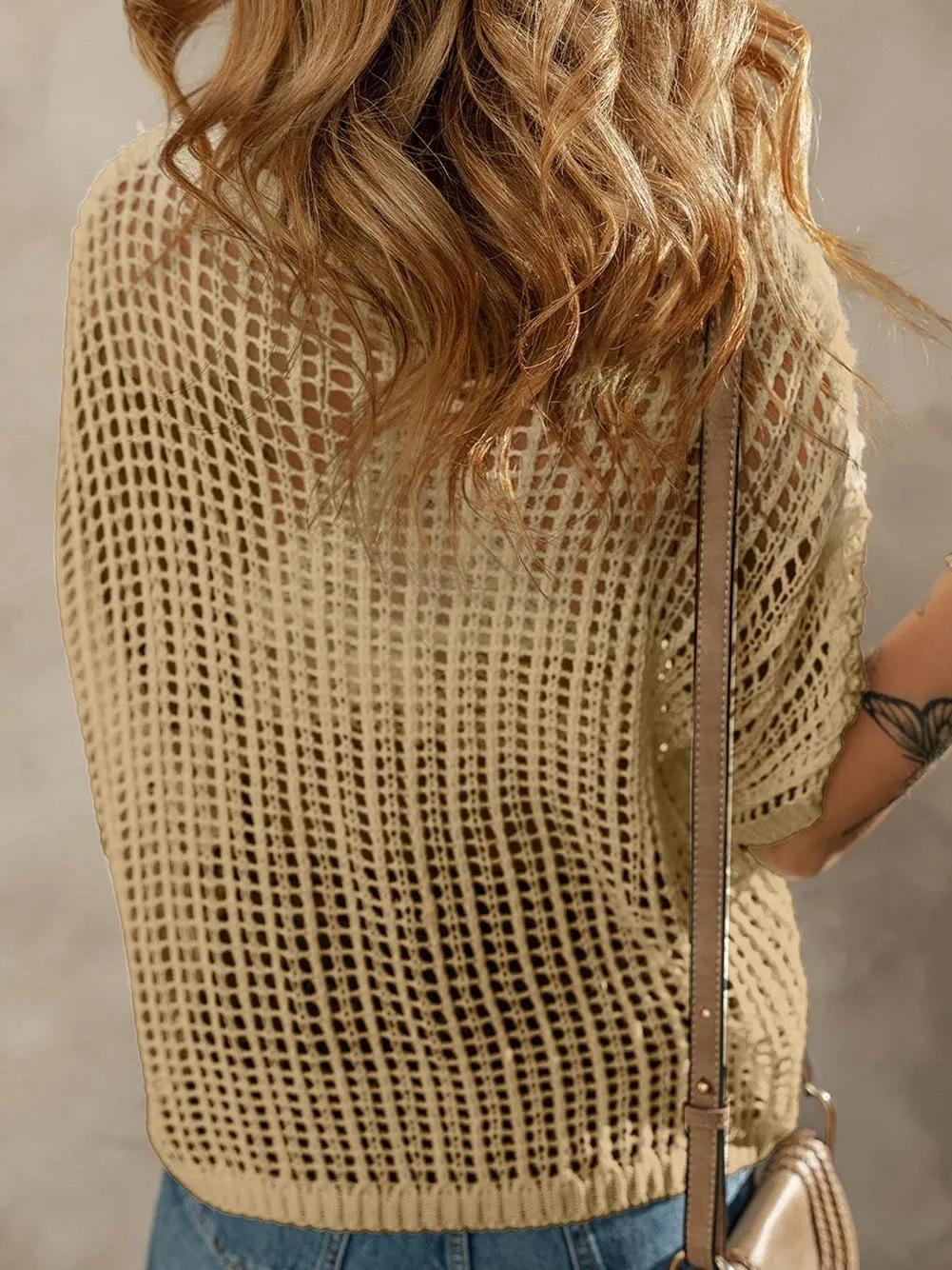 Casual Crochet Knit Top for Everyday Wear