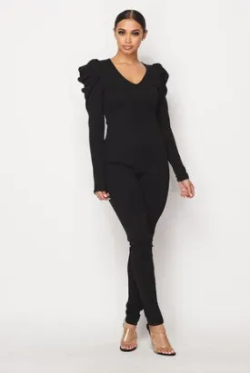 Catwalk Power Shoulder Jumpsuit