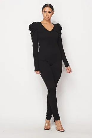 Catwalk Power Shoulder Jumpsuit