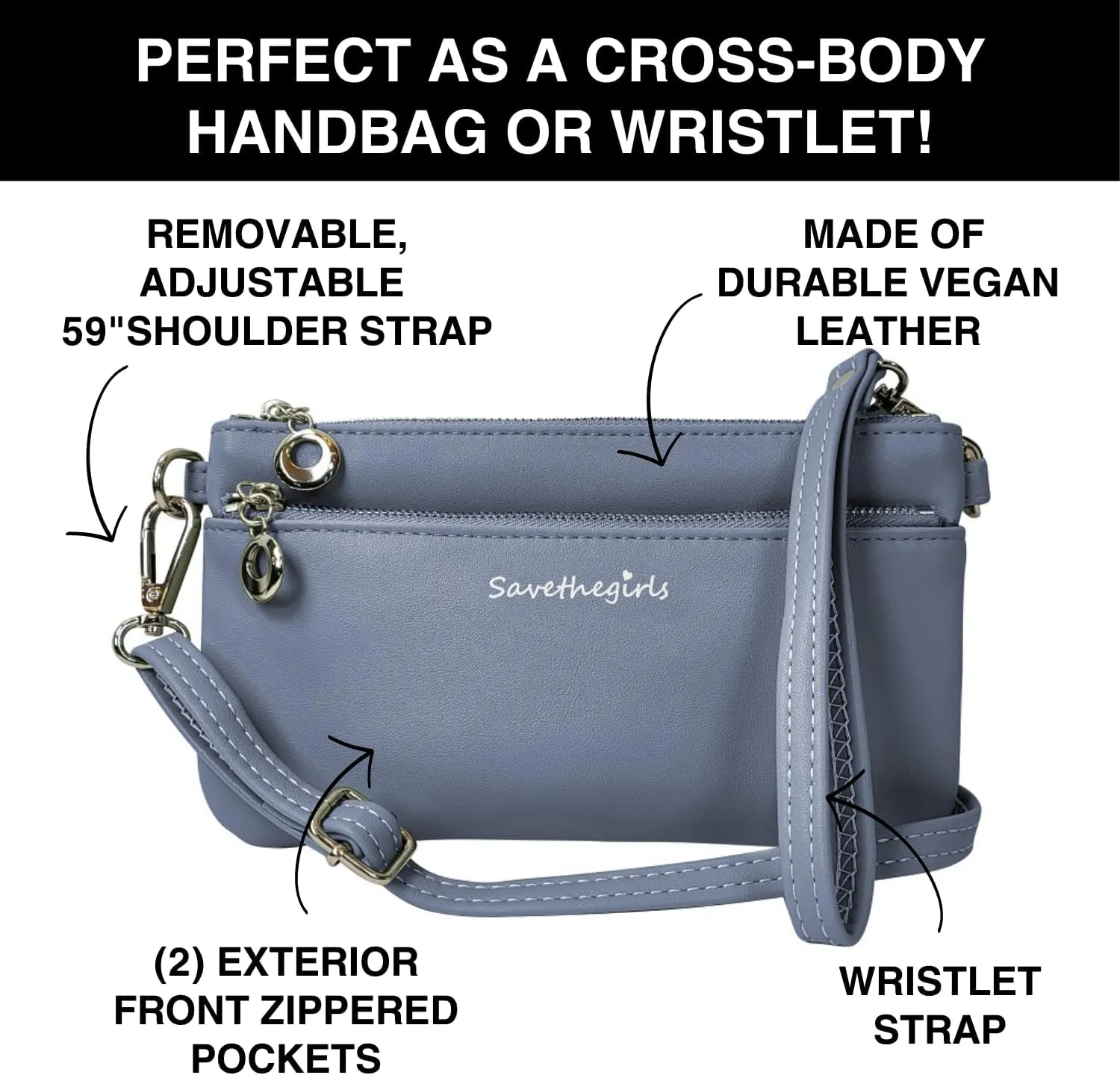 Cell Phone Purse - Touch Screen Womens Crossbody Bag - Clutch Purses for Women (Bella)