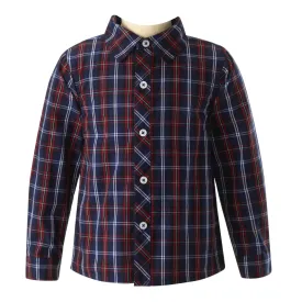 Check Shirt in Navy/Red