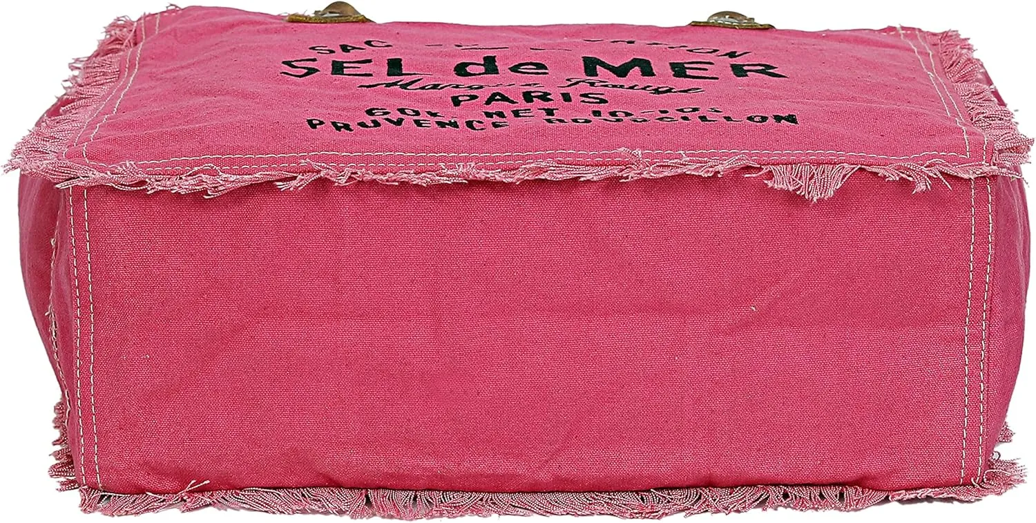 CLA Bags Sel De Mer Upcycled Canvas & Cowhide Tote