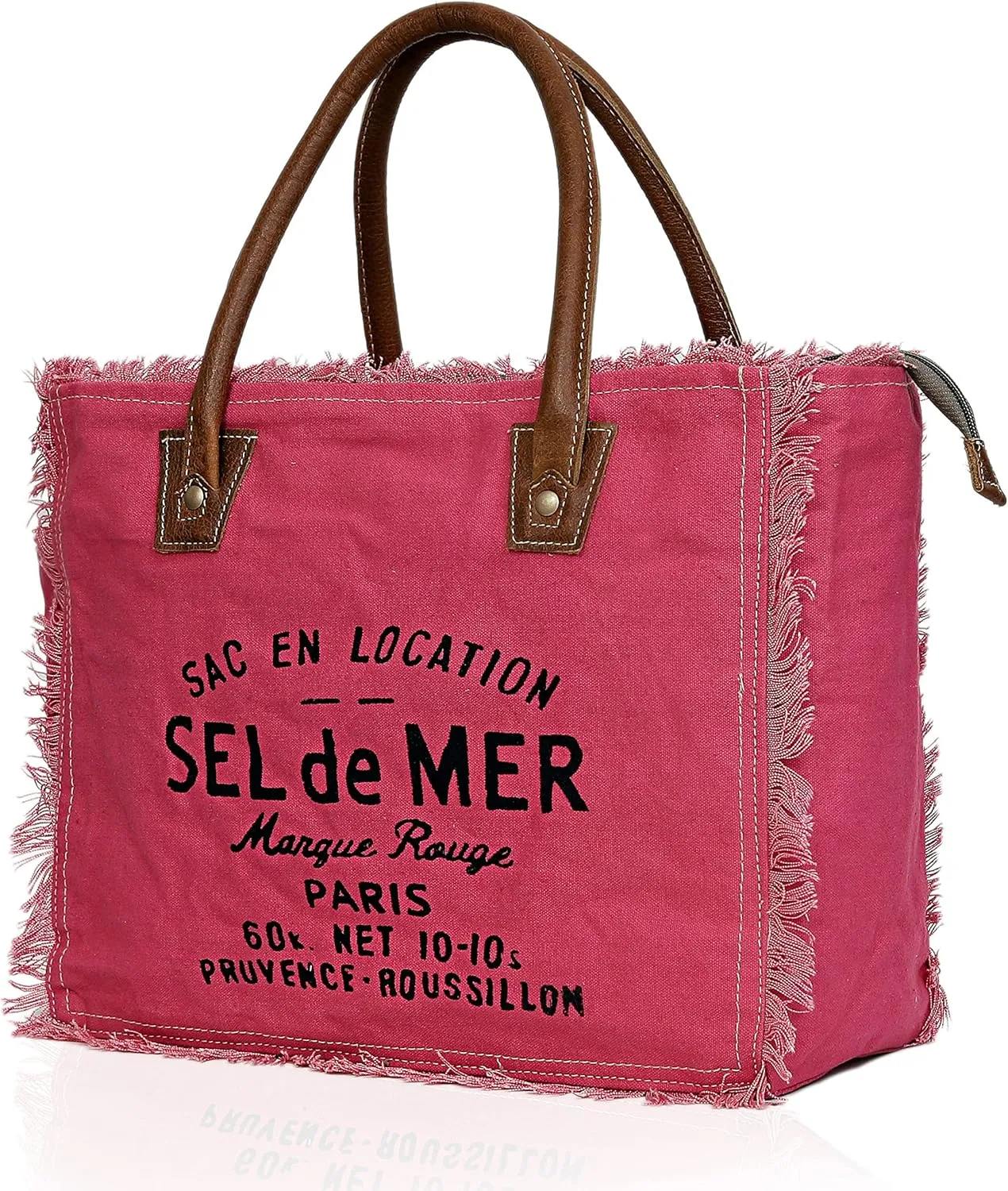 CLA Bags Sel De Mer Upcycled Canvas & Cowhide Tote
