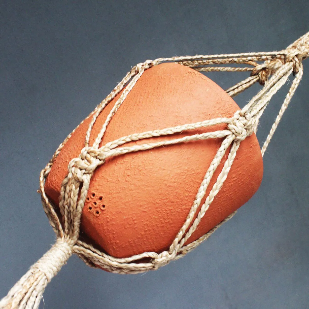 Classic Terracotta Planter with Jute Macrame Hanger Design 3