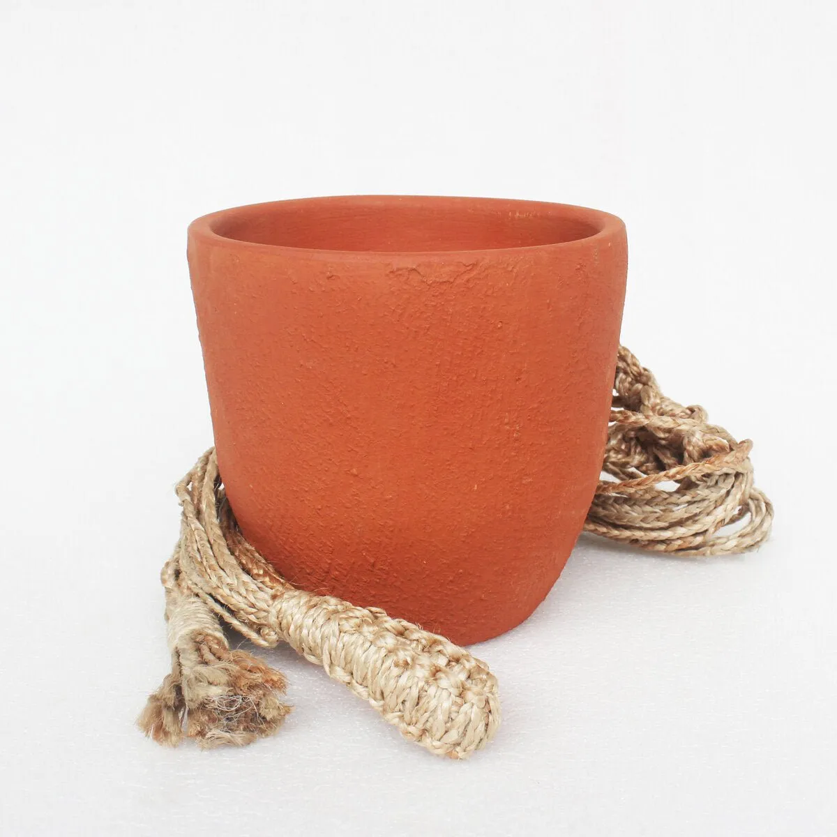 Classic Terracotta Planter with Jute Macrame Hanger Design 3