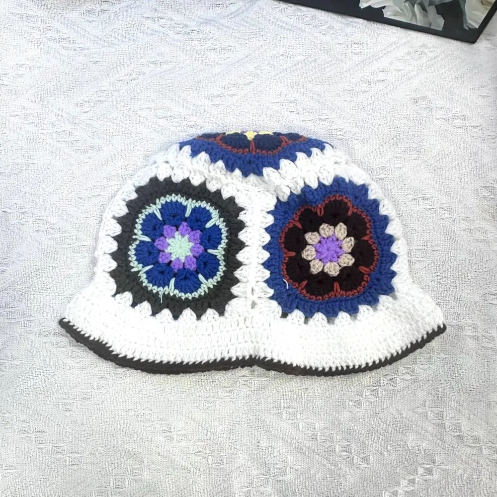 Crochet Bucket Hat Handmade Foldable Cap Knit Fisherman Caps Travel Hats Knitted Hats for Women