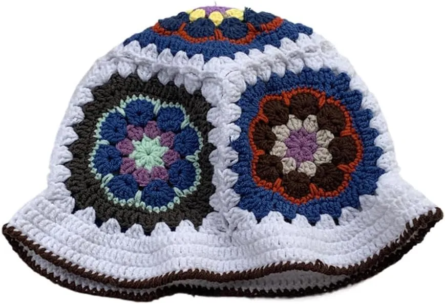 Crochet Bucket Hat Handmade Foldable Cap Knit Fisherman Caps Travel Hats Knitted Hats for Women
