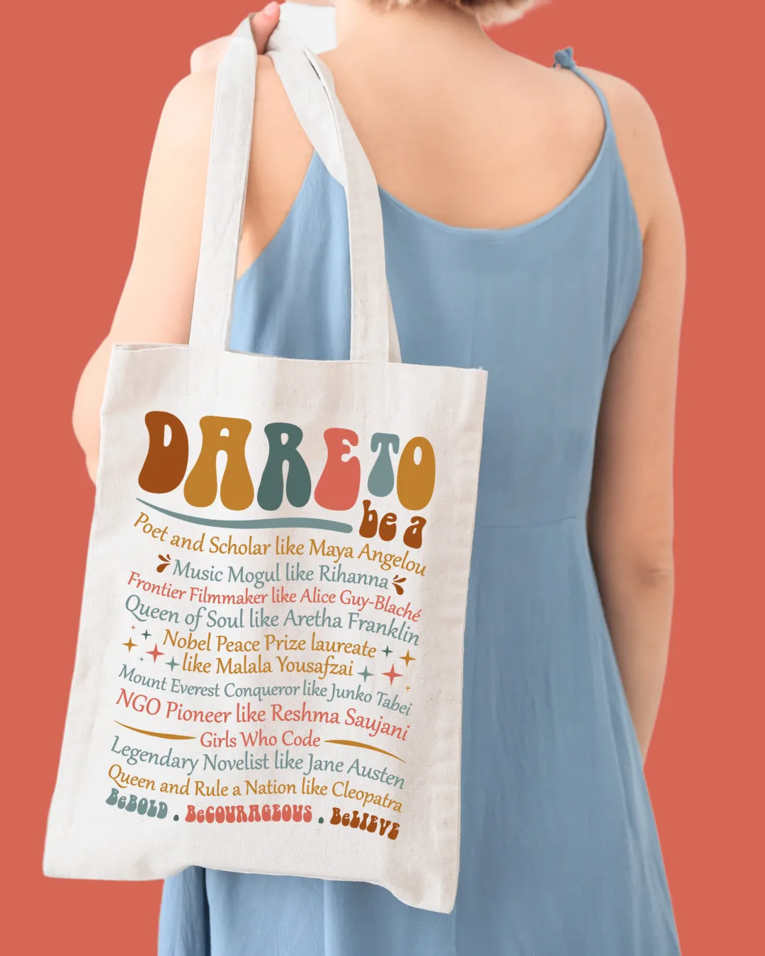 Dare To Everyday Wear Cotton Canvas Tote Bag