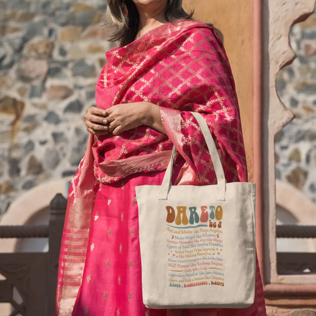 Dare To Everyday Wear Cotton Canvas Tote Bag