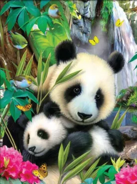 Diamond Art Pandas 30cm X 30cm