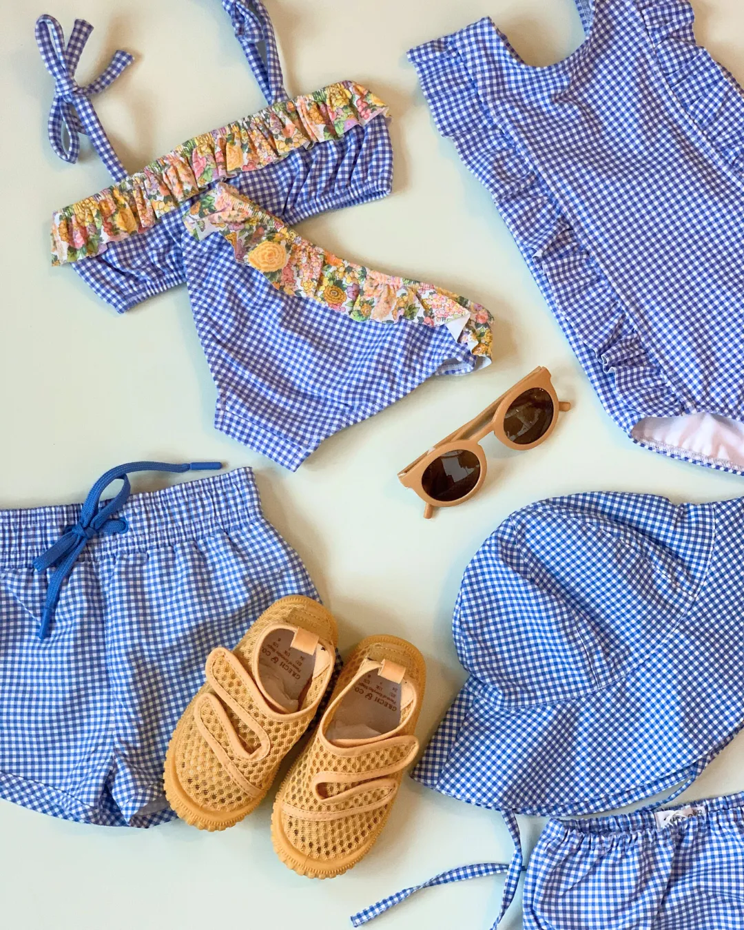 Diaper Cover, Blue Micro Gingham