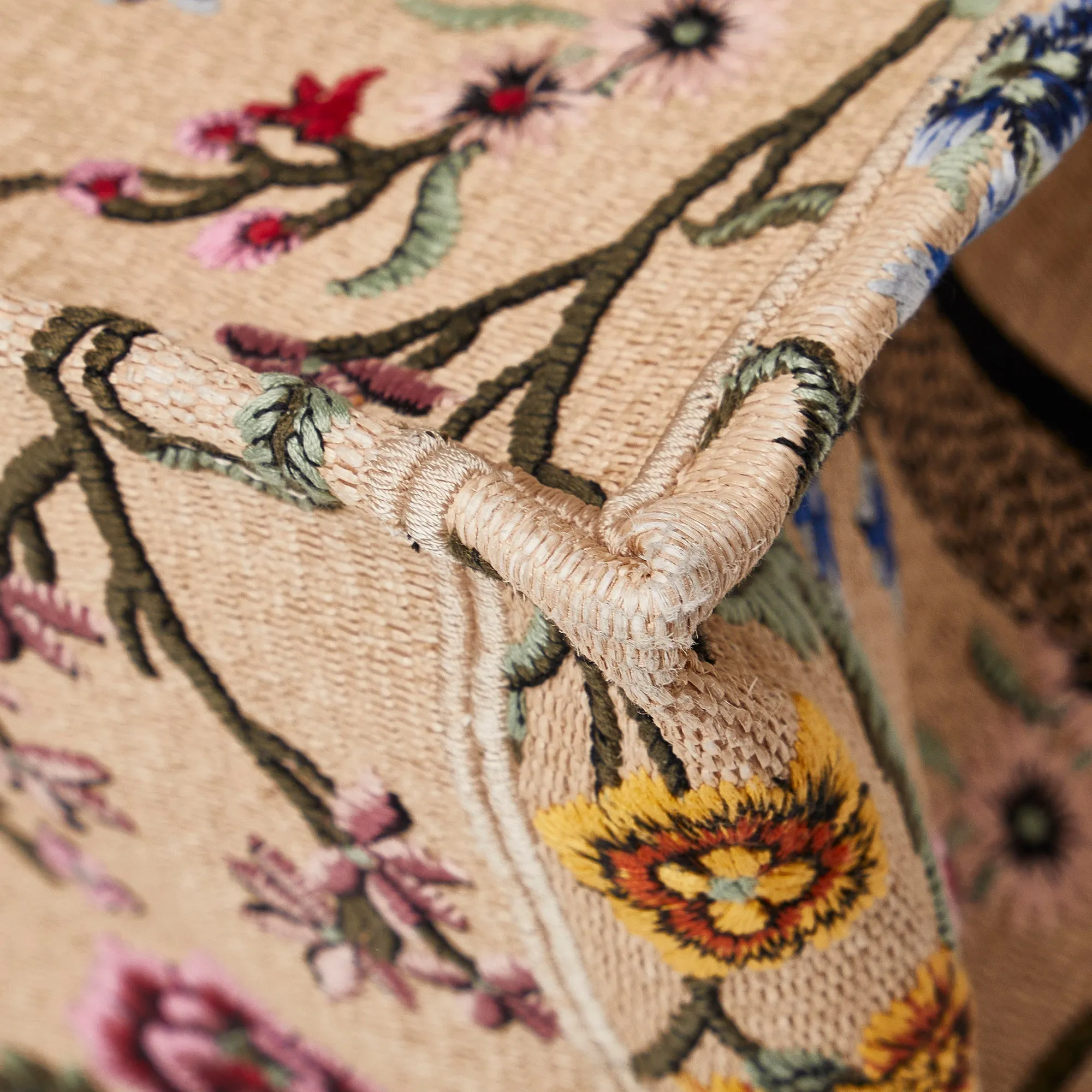 DIOR Medium Petite Fleurs Raffia Book Tote Tote Bag