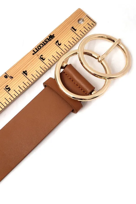 Double Ring Faux Leather Belt
