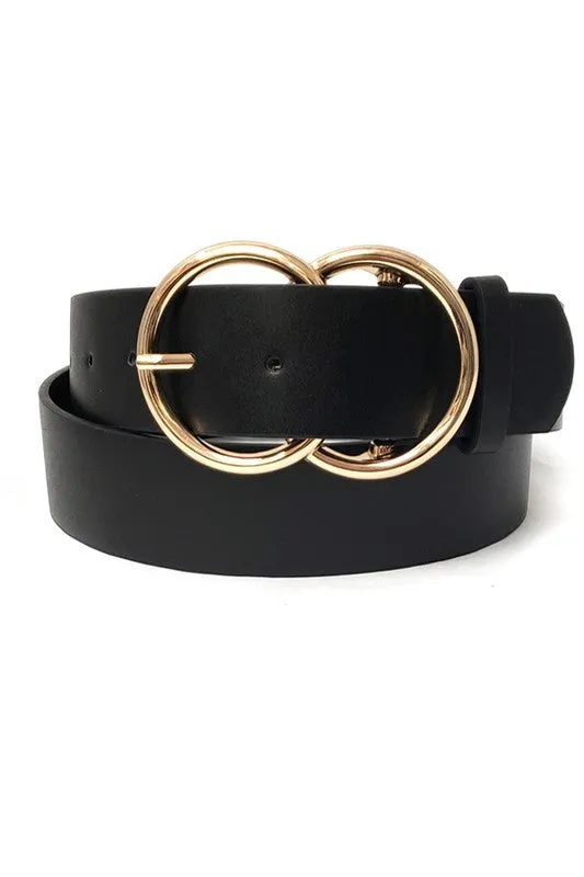 Double Ring Faux Leather Belt