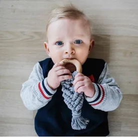 Dusk Grey Macrame Teether
