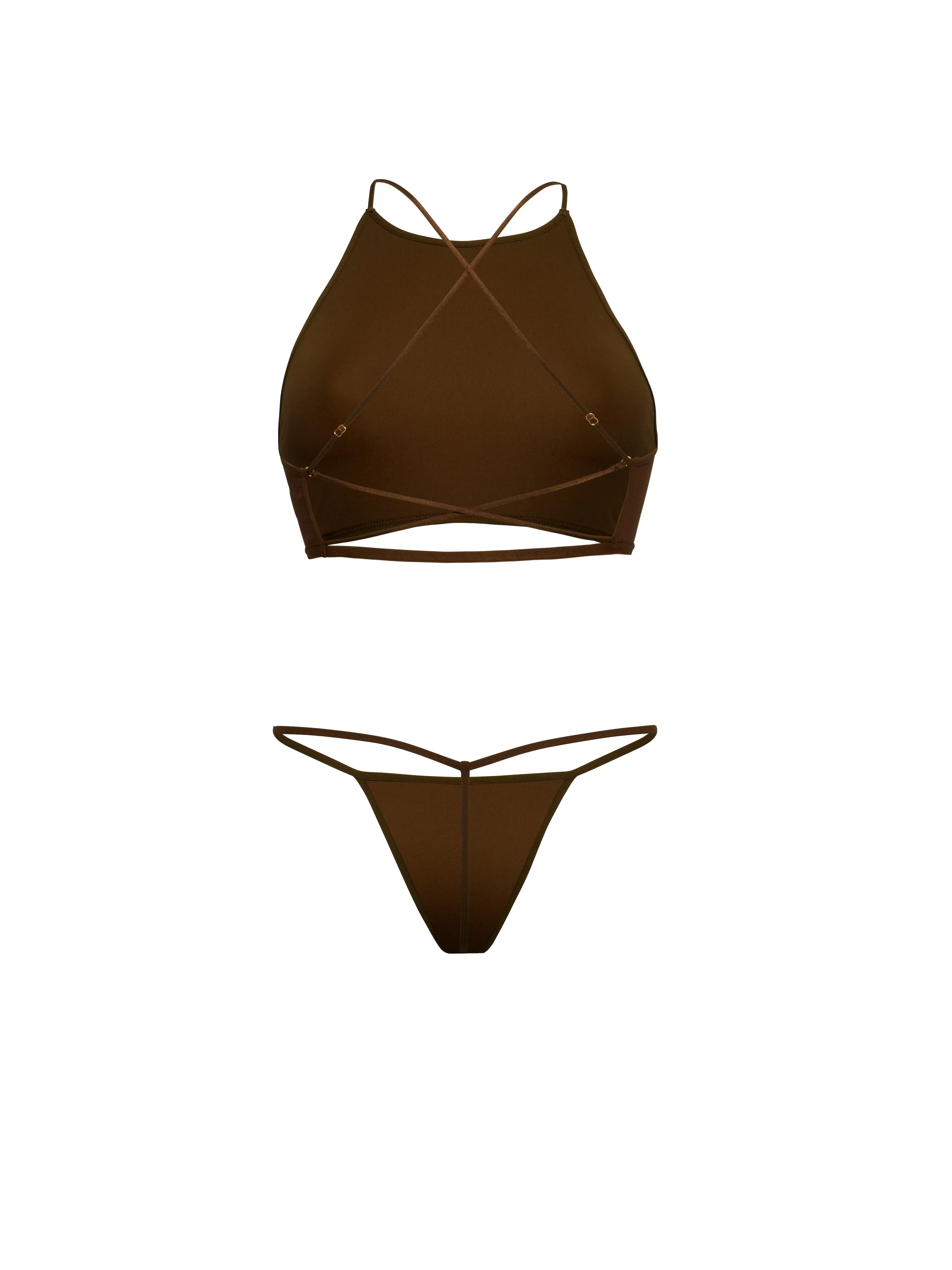 Effortless Racer Bra - Mocha Brown