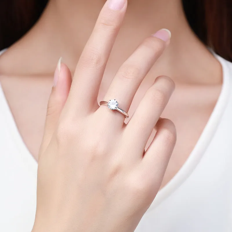 Elegant Sterling Silver Zircon Ring for Everyday Wear