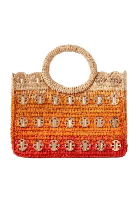 Embellished Raffia Tote