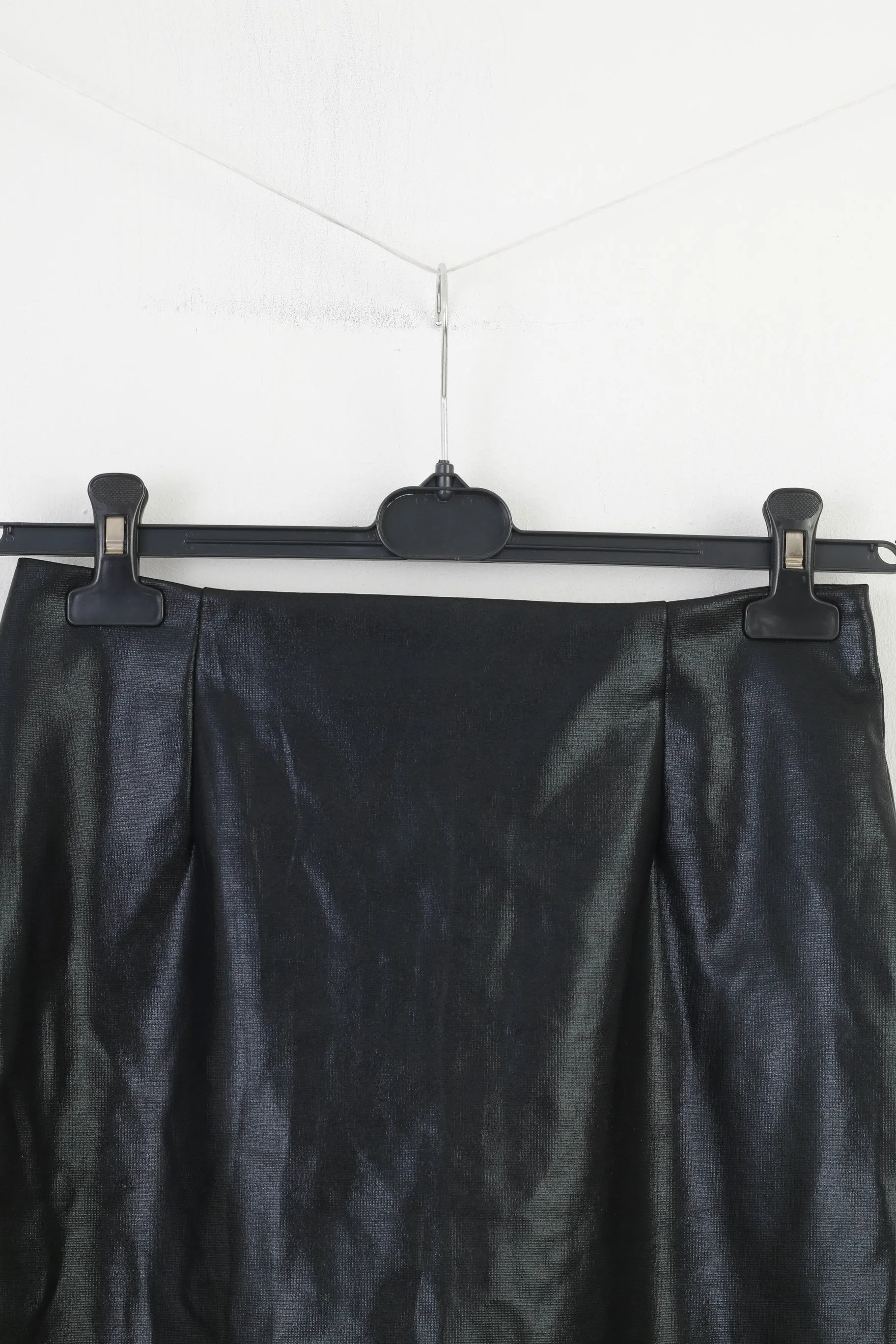 Everyday Wear Woman S Skirt Ladie's Wear Black Midi Zipper Shiny Top
