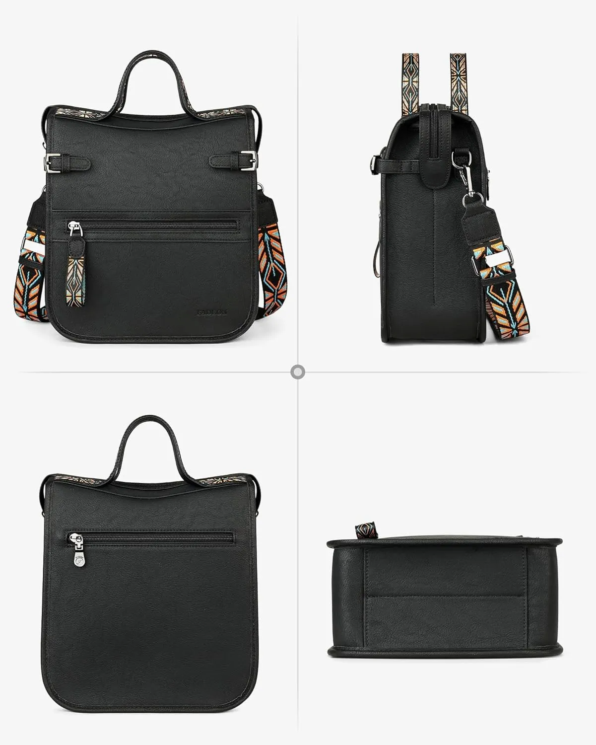 FADEON Crossbody Bags Purses for Women Designer Cross Body Shoulder Bag Purse PU Leather Top Handle Handbag Wide Strap