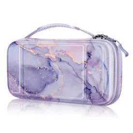 FINTIE Carrying Case for Nintendo Switch Lite 2019, [Shockproof] Hard Shell Protective Cover Travel Bag with Game Card & Micro SD Card Slots for Switch Lite Console & Accessories, Lilac Marble