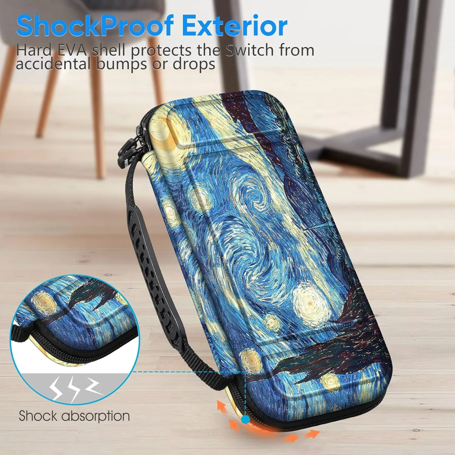 FINTIE Carrying Case for Nintendo Switch Lite 2019, [Shockproof] Hard Shell Protective Cover Travel Bag with Game Card & Micro SD Card Slots for Switch Lite Console & Accessories, Starry Night
