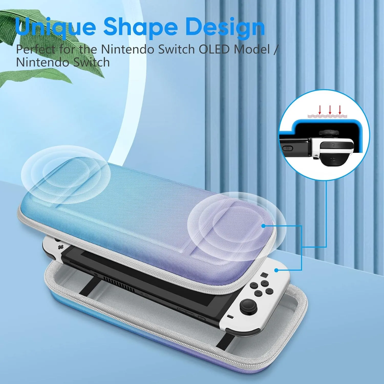 Fintie Carrying Case for Nintendo Switch OLED Model 2021/Switch 2017, [Shockproof] Hard Shell Protective Cover Travel Bag with 10 Game Card Slots & Inner Pocket