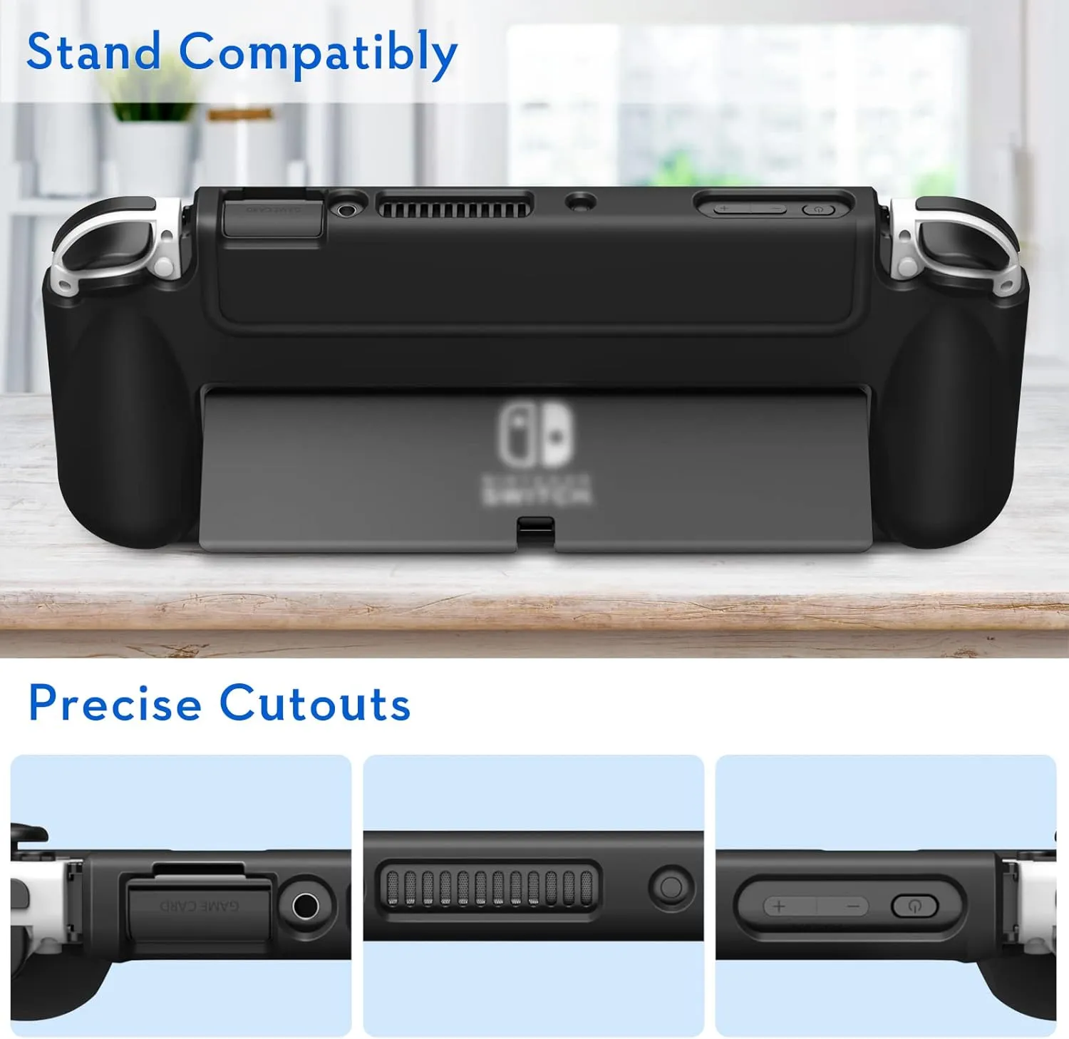 Fintie Flip Case for Nintendo Switch OLED Model - [Screen Safe] Slim Protective Soft TPU Shell with Magnetically Detachable Front Cover & Ergonomic Grip for Switch OLED Model 2021 (Dont Touch)
