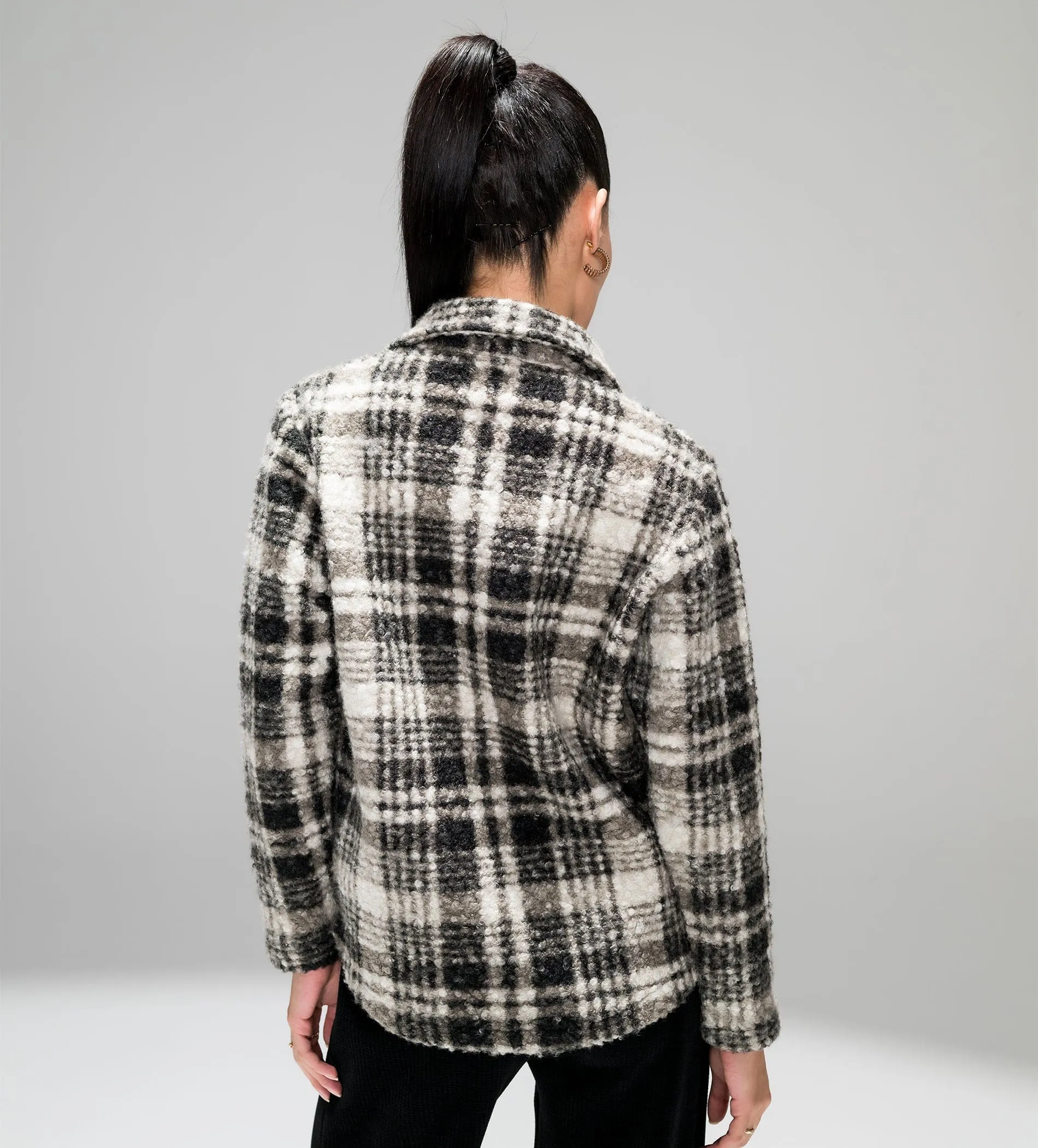 FLANNEL CHECK SHACKET FOR WOMEN
