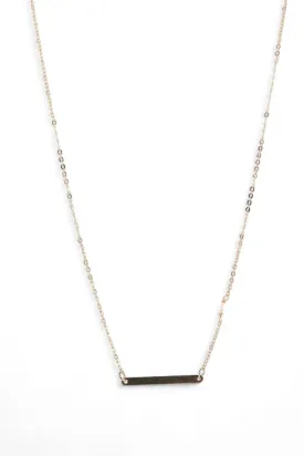 Gold Name Tag Single Tiny Pearl Chain Necklace