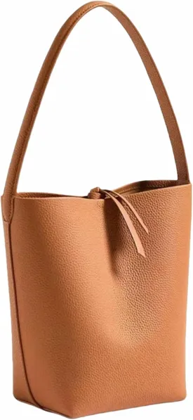 Handcrafted Leather Bucket Bag, First Layer Pebble-grained Carfskin