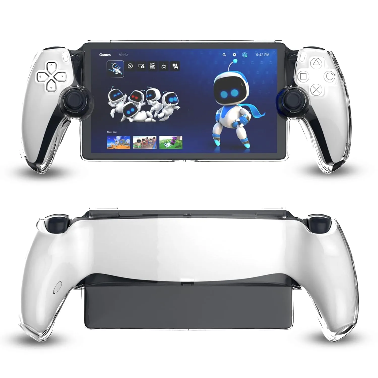 HEATFUN Playstation Portal Remote Player Clear Hard Case - Shockproof Protective Cover, 1 Pack