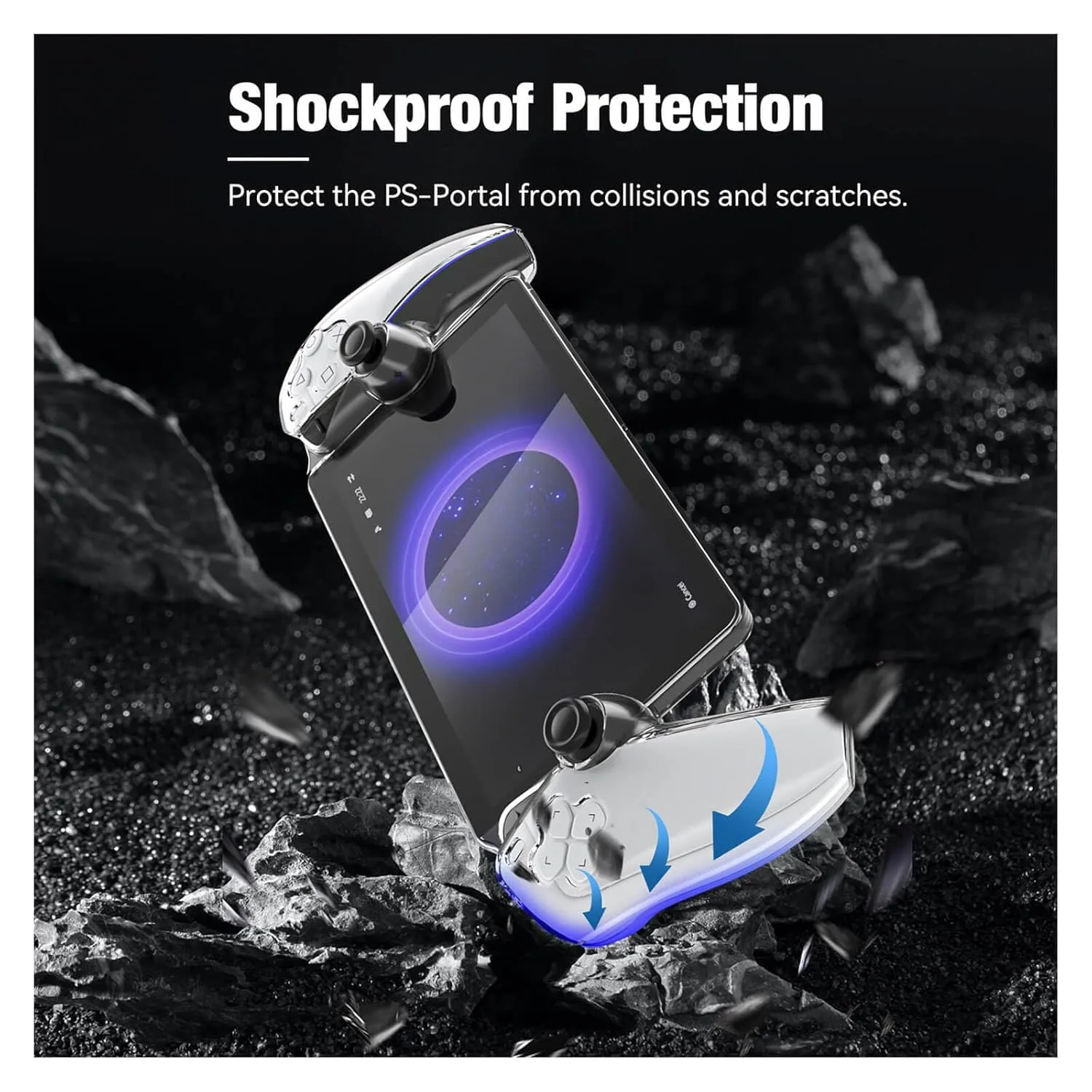 HEATFUN Playstation Portal Remote Player Clear Hard Case - Shockproof Protective Cover, 1 Pack